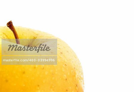 Macro image of a yellow apple