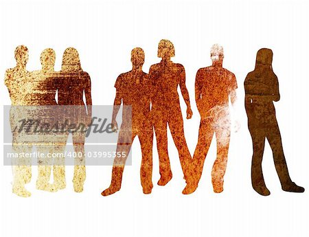 textures style of people silhouettes