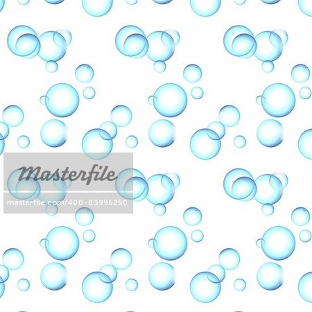 clean blue water bubbles over a white background