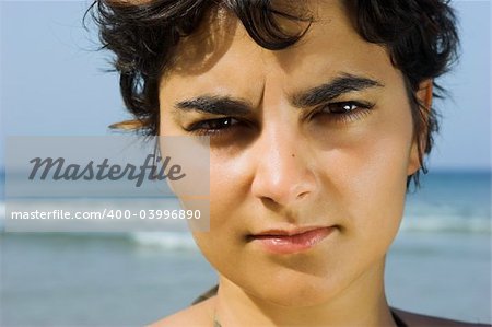 Outdoor portrait of a woman on the beach