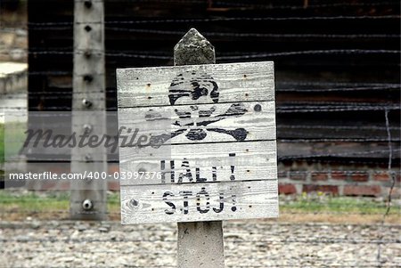 Sign in german concentration camp in Poland.