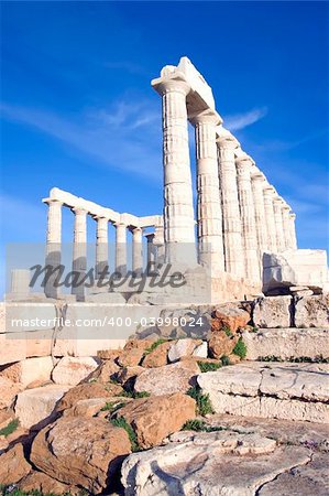 The Temple of Poseidon at Cape Sounion near Athens, Greece. c 440 BC.