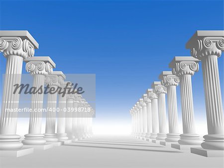 Conceptual ionic-style Greek architecture - 3d render