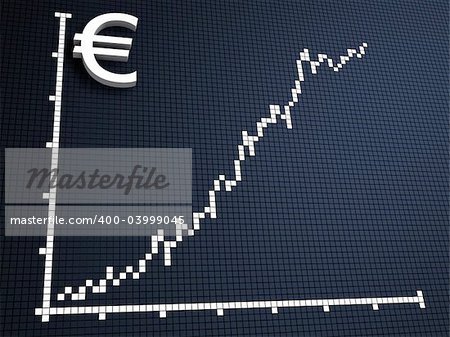 3d rendered illustration of a euro statistic on a blue background