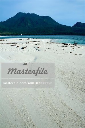 white beach on vocanic camiguin island, mindanao, the philippines