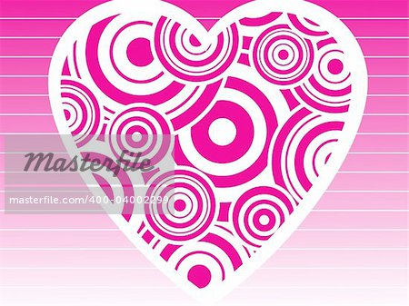 Valentines Day background with Hearts, flower and wave, element for design, vector illustration