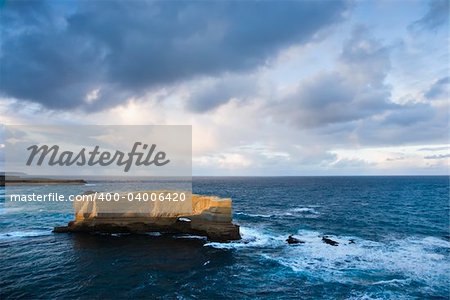 Rock formation in ocean in Australia on the Great Ocean Road.