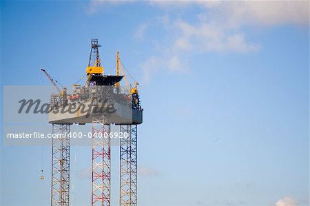 An oil rig under construction
