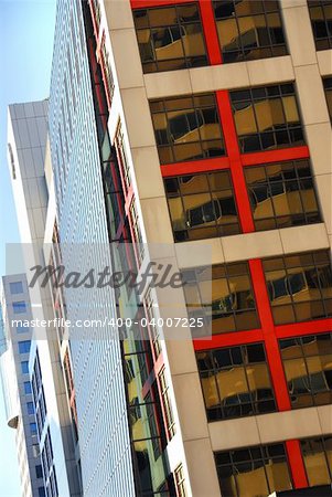 Row of modern office buildings, architectural abstract