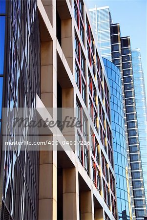 Row of modern office buildings, urban architectural abstract