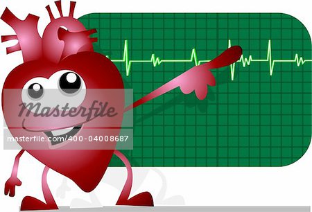 Illustration of heart showing pulse