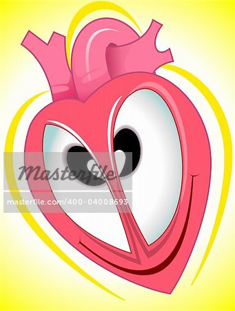 Illustration of heart with eye