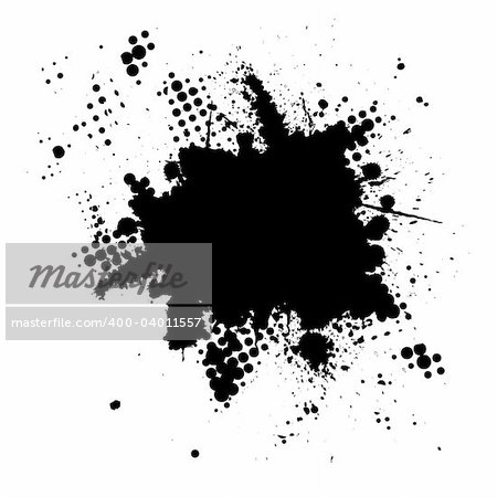 Vector - Halftone ink splat grunge background for text.