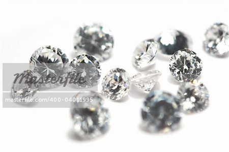 Group of little diamonds on a white background.