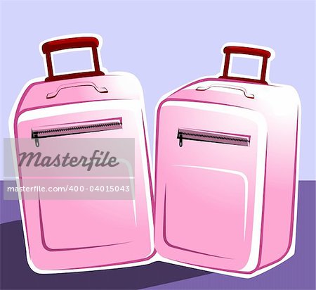 Illustration of two trolley bags