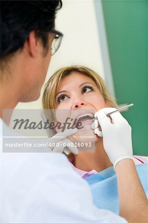 young woman doing dental checkup