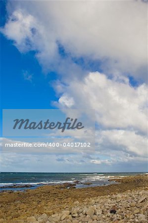 West Bay with cloudy sky in Lossiemouth, Scotland