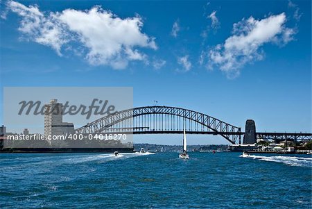 sydney harbour bridge on a stunning spring day