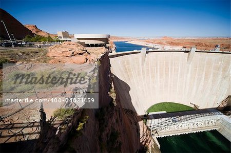Glen Canyon Dam with Lake Powell in Arizona, USA