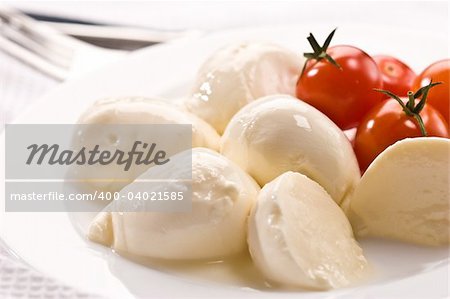 food series: mozzarella (soft cheese) and tomato