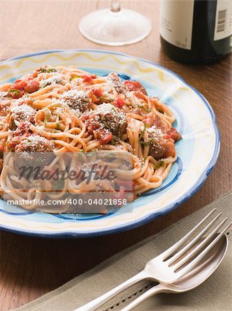 Spaghetti Meatballs in Tomato sauce with Parmesan