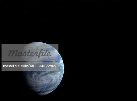 Kind of the Earth and stars from space, on a black background. 3d