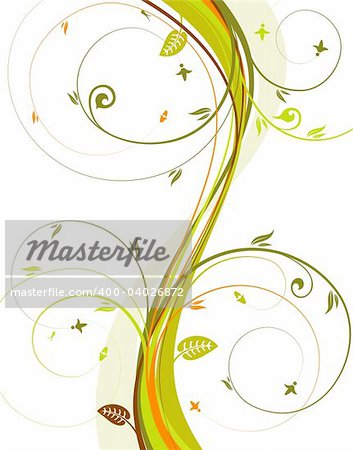Flower background with wave pattern, element for design, vector illustration