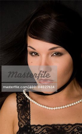 portrait of attractive brunette woman