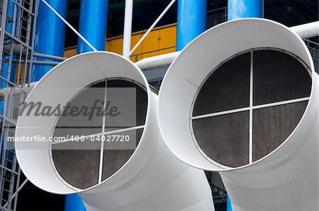 Tubes of the Pompidou museum, Paris (France)