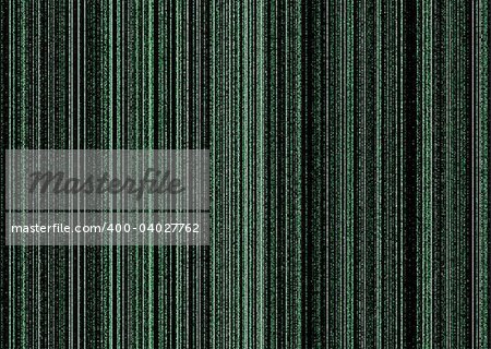 Illustrated matrix concept background image in black and green