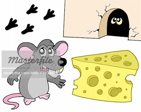 Mouse collection on white background - vector illustration.