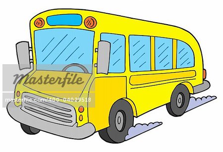 Yellow school bus - vector illustration.
