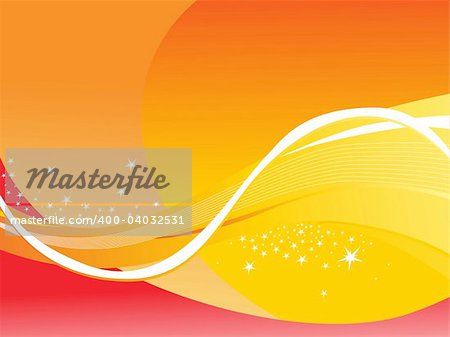 abstract wavy background with stars orange