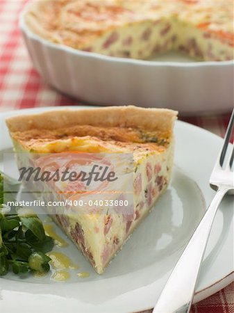 Quiche Lorraine with Watercress salad and Vinaigrette