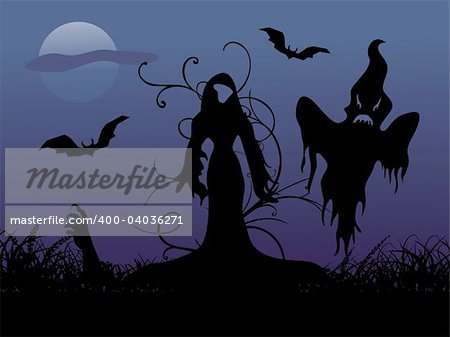 ghost in the graveyard, wallpaper