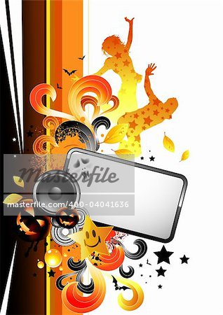 Halloween party explosion! Vector illustration.