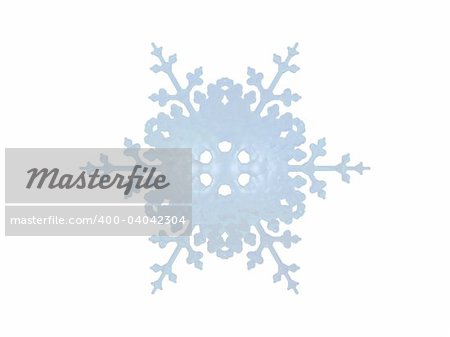 An isolated snowflake on white background