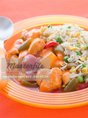 Sweet and Sour Chicken with Egg Fried Rice