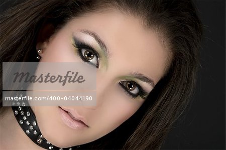 Rock singer with beautiful make up