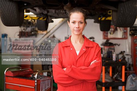 Mechanic standing in garage