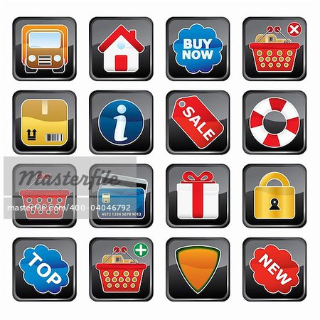 Shopping Icon Set. Easy To Edit Vector.