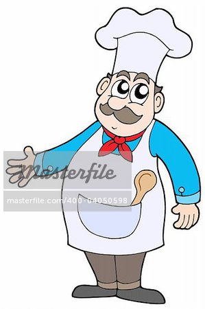 Chef with spoon - vector illustration.