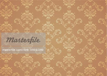 Vector illustration of elegant Victorian retro motif wallpaper Pattern