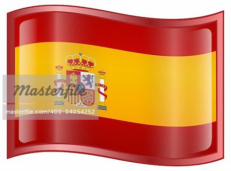 Spain Flag Icon, isolated on white background.  Vector - EPS 9 format.