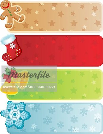 Vector illustration - Four christmas banner