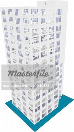 Architect's Home / Office in vector format. Every feature of each building including doors and windows can be edited or colored to suit.