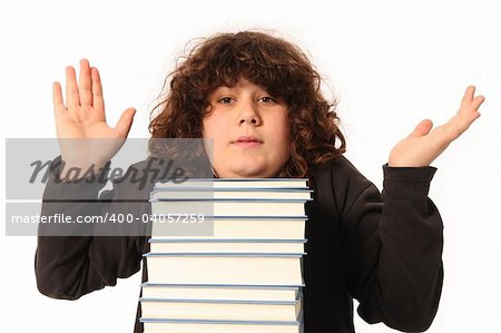 boy giving a shrug, don't know in isolated