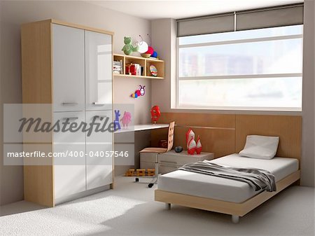 childroom  interior modern design  (3D image)
