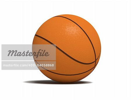 basketball game bal over the white bachground (3D)