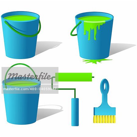 Bucket with paint